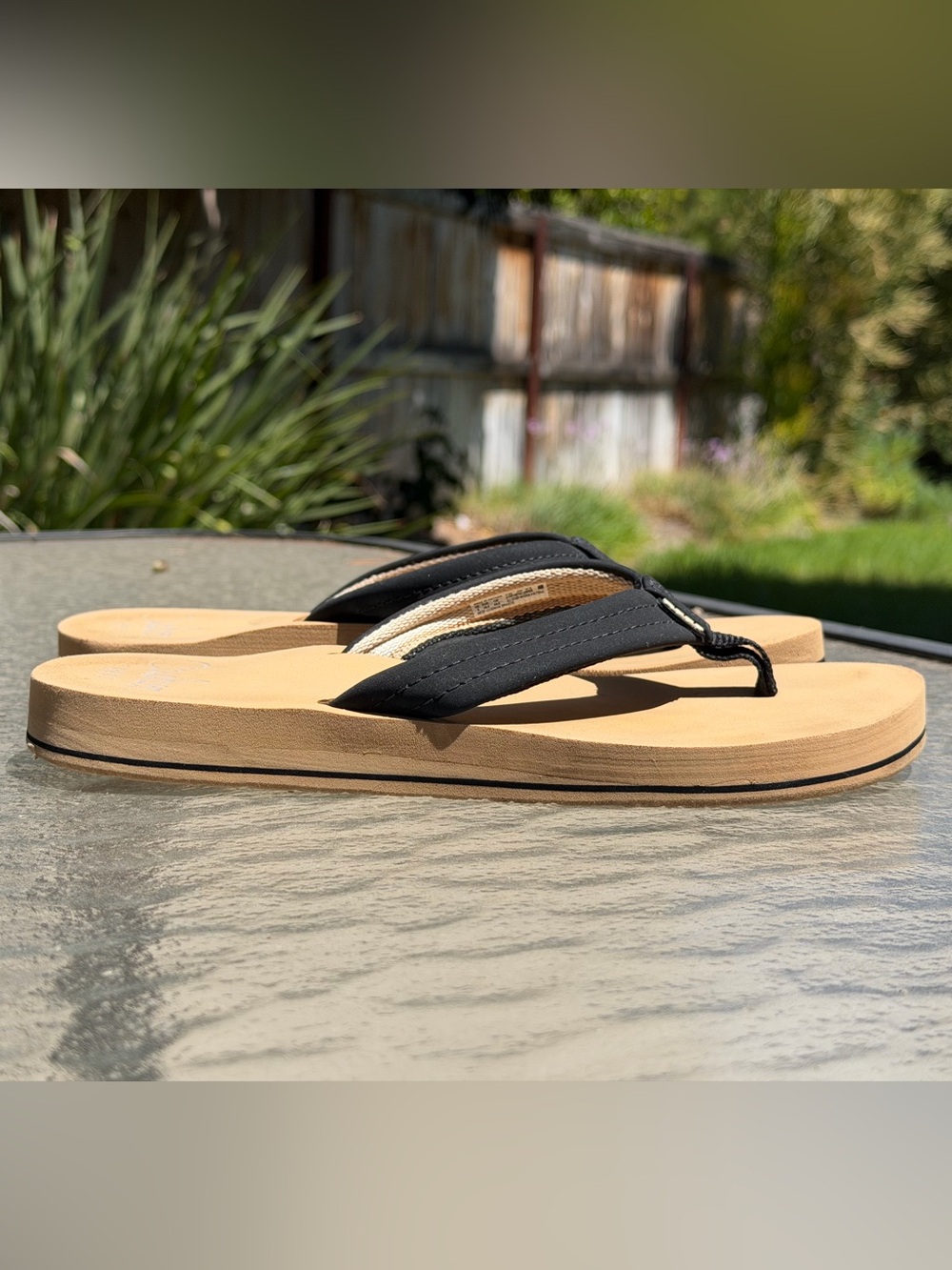 Reef Cushion Breeze Flip Flops Sandals Tan Black Women's Size 8